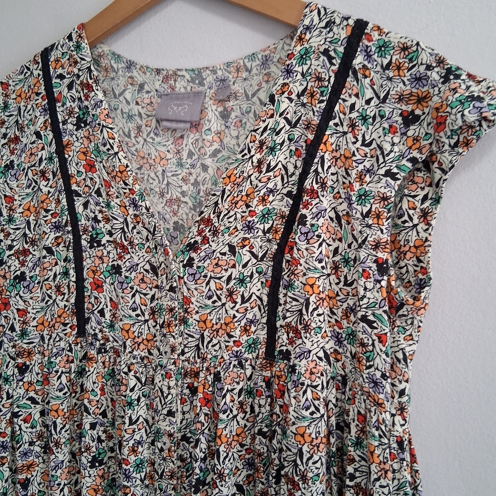 Vanessa Virginia Anthropologie Floral Blouse Lace Small - Picture 4 of 8
